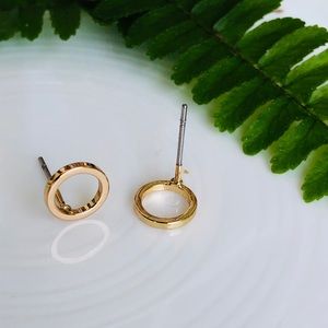 Minimalistic gold circle studs